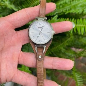 Fossil Watch w/ Silver Face